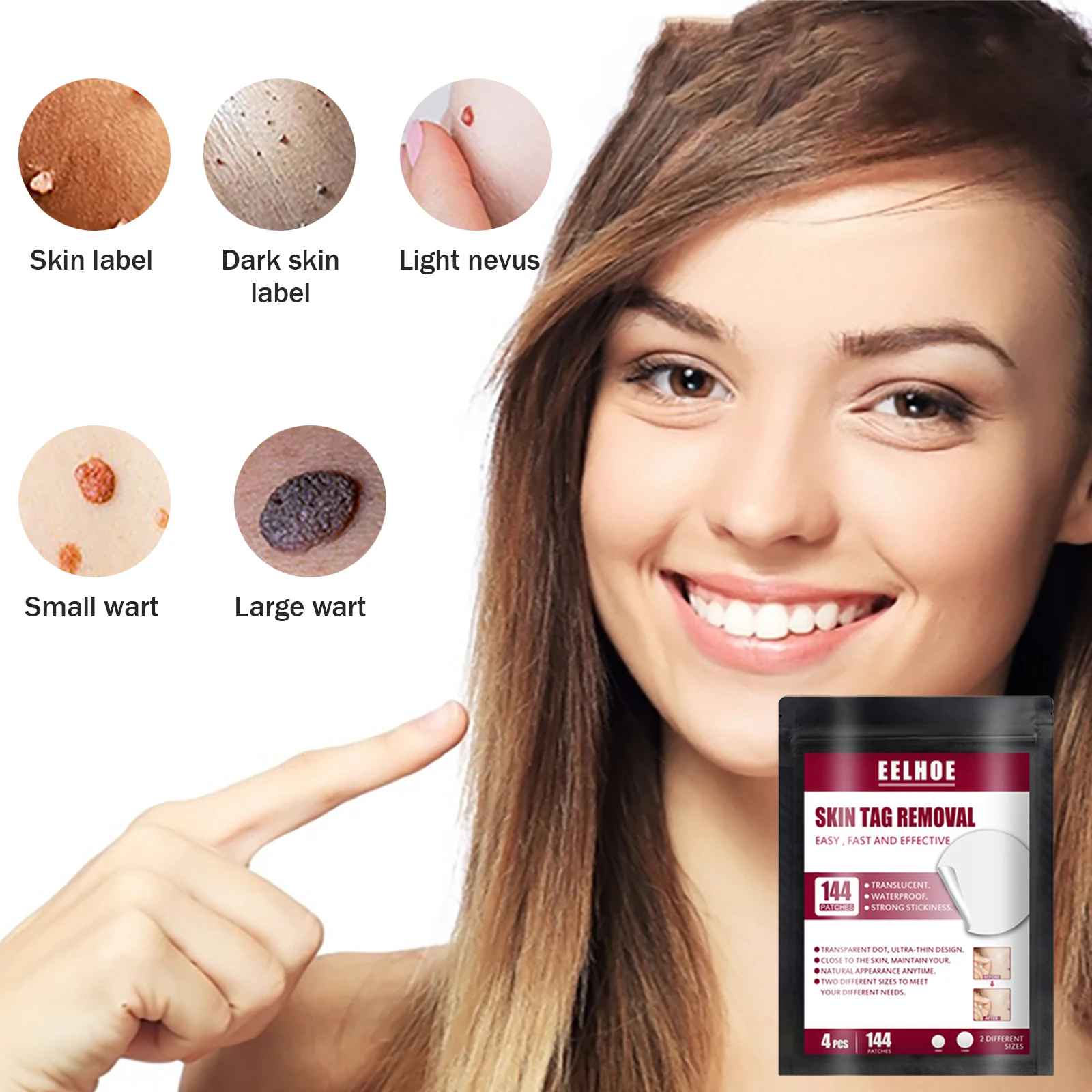 

114Pcs Skin Tag Remover Patch Pimple Wart Treatment Cream Quick Absorb Plaster Acne Anti-infection Invisible Hydrocolloid