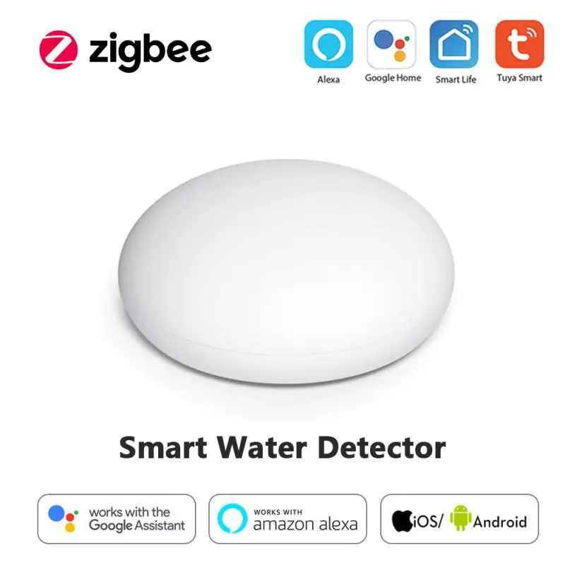 

Датчик утечки воды Tuya Zigbee, детектор утечки с оповещением, работает с приложением Alexa Google Home
