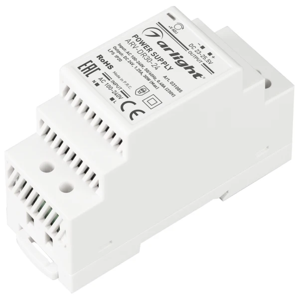 Блок питания ARV DR30 24 (24V 1.25A 30W) ( IP20 DIN рейка)|Трансформаторы систем освещения| |