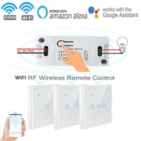 smart wireless switch light wifi 433mhz relay receiver rf remote control panel ac 110v 220v receiver wall panel for light led