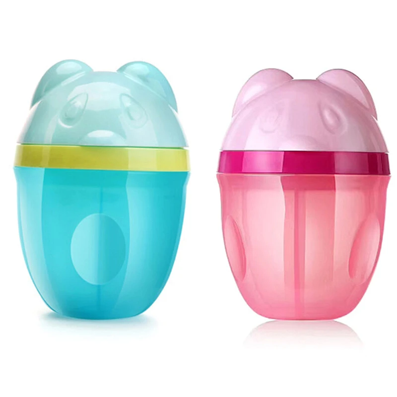 

1PC Food Container Baby Milk Powder Dispenser Container Three Lattice Infant Baby Food Storage Cartoon Bear Portable