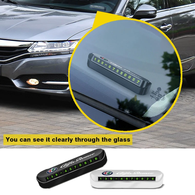 

1pcs Car Temporary Parking Card Phone Number Card Sticker For Alfa Alpha Romeo 159 147 156 Giulietta 147 159 MiTo Nheadrest etc
