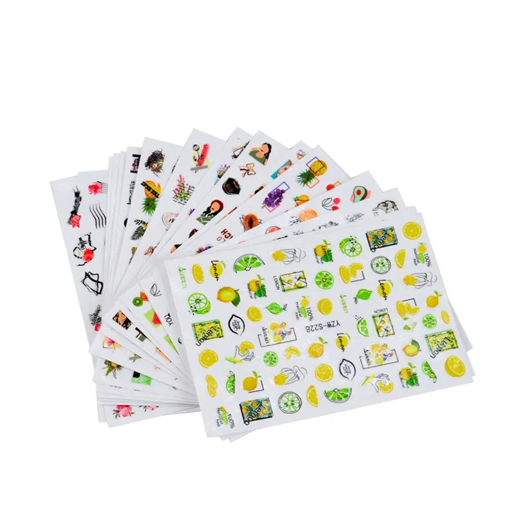 2021 летние наклейки с фруктами оранжевыми искусственными рисунками для ногтей