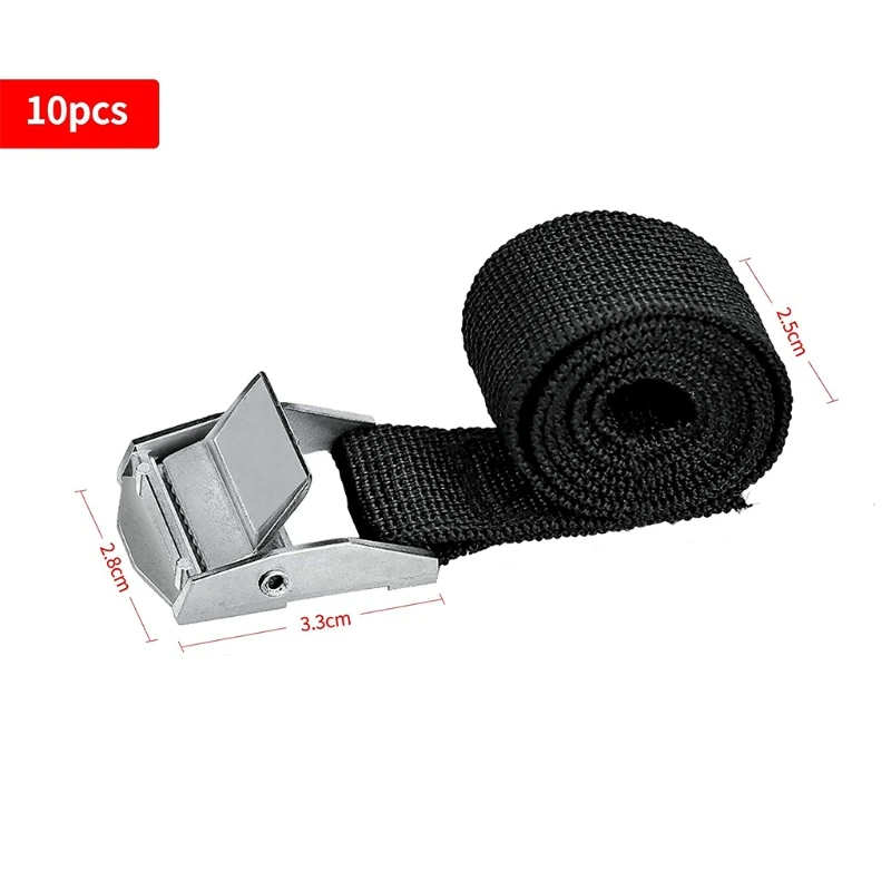 Pack of 10 or 1 Tie Down Straps Zinc Alloy Adjustable Cam Buckle Luggage Package Fixing Straps (63.5  x 2.5 cm) Dropshipping images - 6