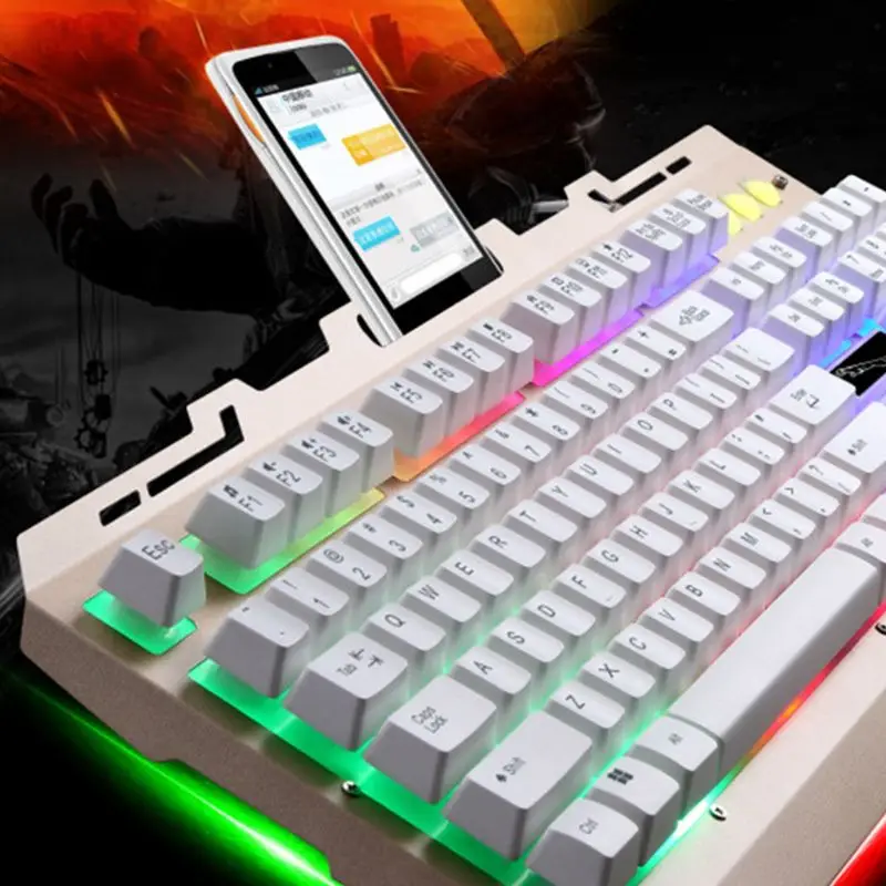 

Wired USB RGB Gaming Keyboard Colorful LED Backlit Desktop Computer Gaming Keyboad Cool Lighted Laptop Gaming Keypad J0PB