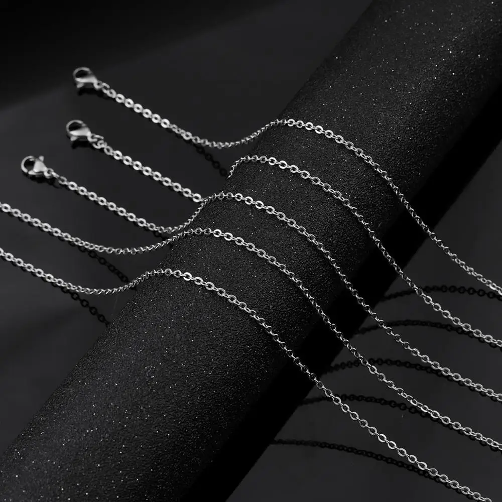

2mm Chain Necklace Stainless Steel Cross Chain Necklaces For Men Women DIY Jewelry Necklace With Lobster Clasp Suit Finding