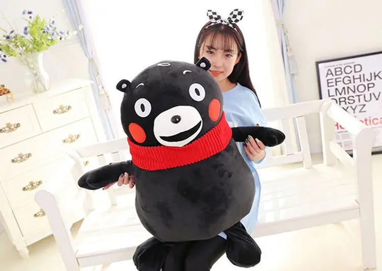 

[Funny] 100cm Kumamon Character Japan Bear Plush Toy Cute Stuffed Pillow Doll Only Cover(No filling) with zipper kids child gift