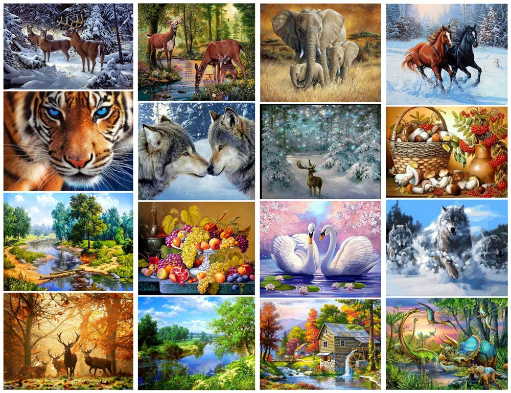 5D DIY алмазная живопись Домашний животный пейзаж персонаж крест комплект