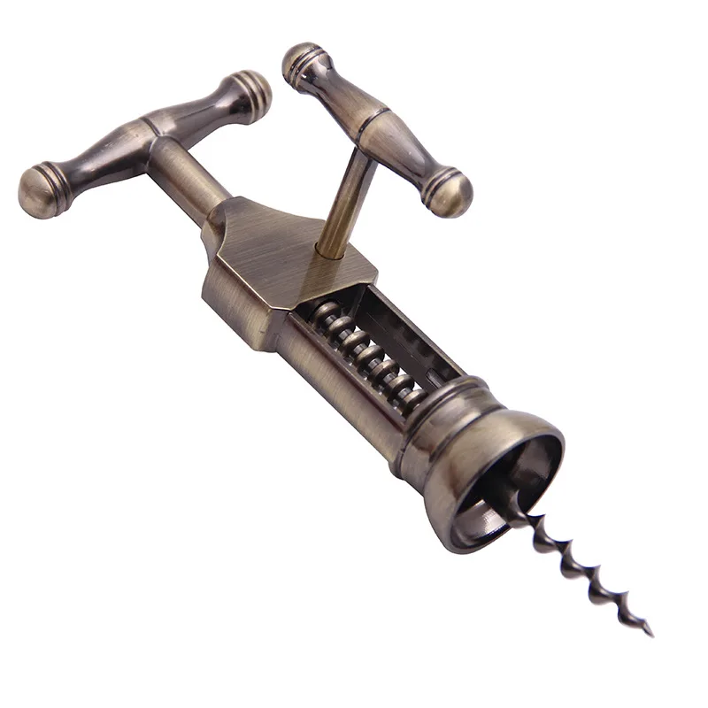 

Saim Zinc Alloy Vintage Wine Opener Visiting Bronze Corkscrew Leverage Design Opening Can Cork Puller Remover Champagne Bar Tool