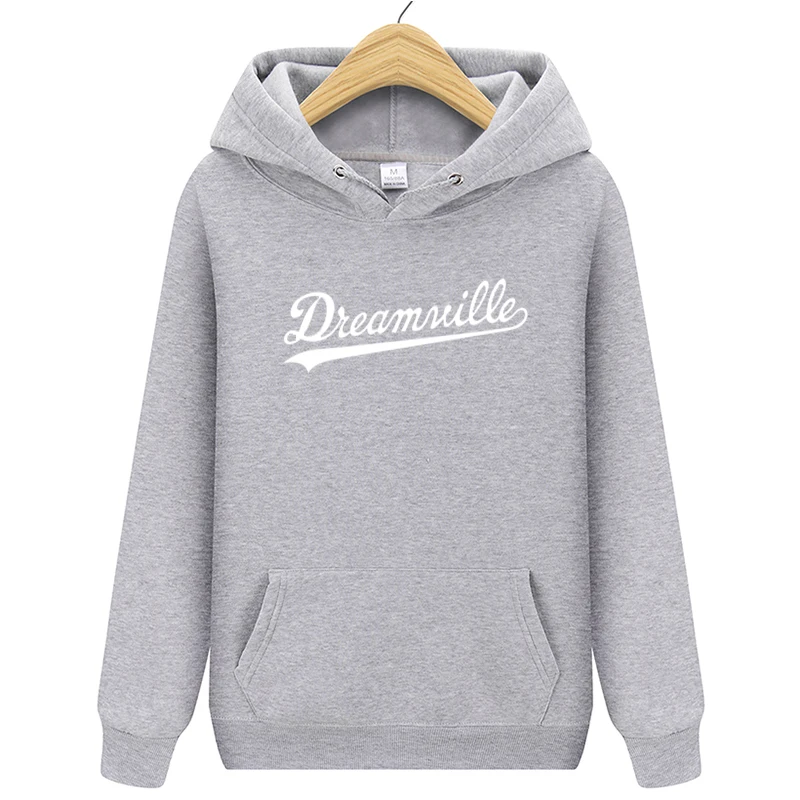Модные Новинка; худи Для мужчин хип-хоп DREAMVILLE Коул Логотип с капюшоном Swag письмо флисовые J худи с принтом Cole зимние толстовки Мужские пуловер