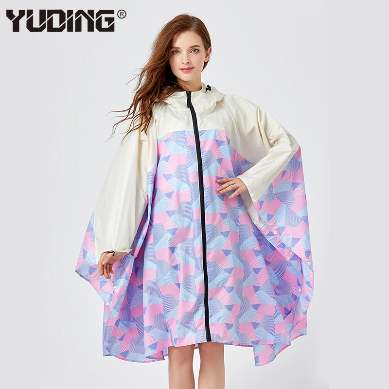 Водонепроницаемый женский дождевик Yuding непромокаемый модный пончо с капюшоном