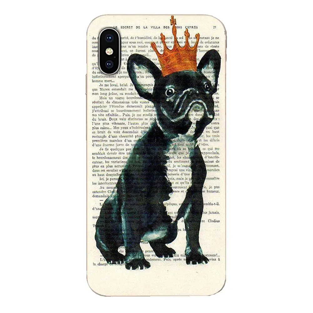 Париж Frenchie с розой задняя кожа красочные для Apple iPhone 11 Pro X XS Max XR 4 4S 5 5C 5S SE 6 6S 7 8 Plus |