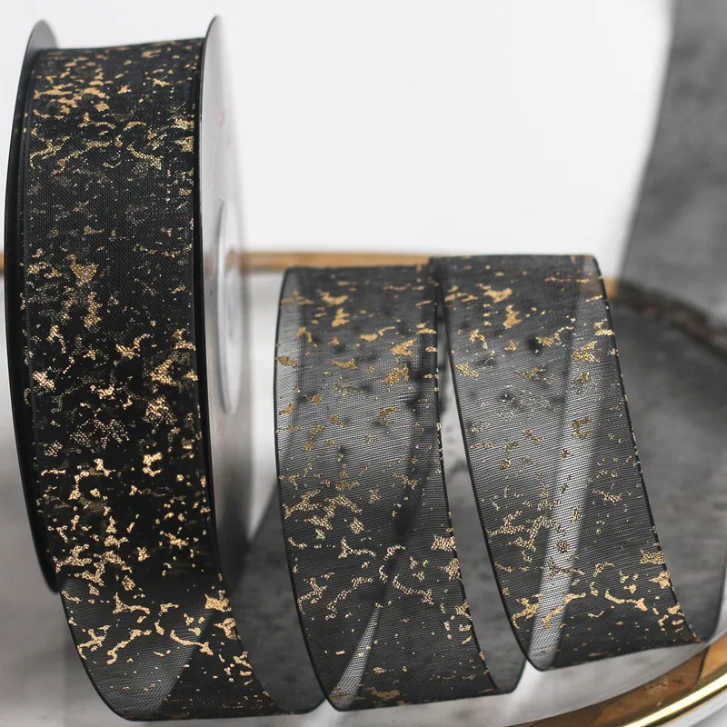 25 мм/5Y бронзового цвета трещины снег пряжа ленты букет торт банты волосов