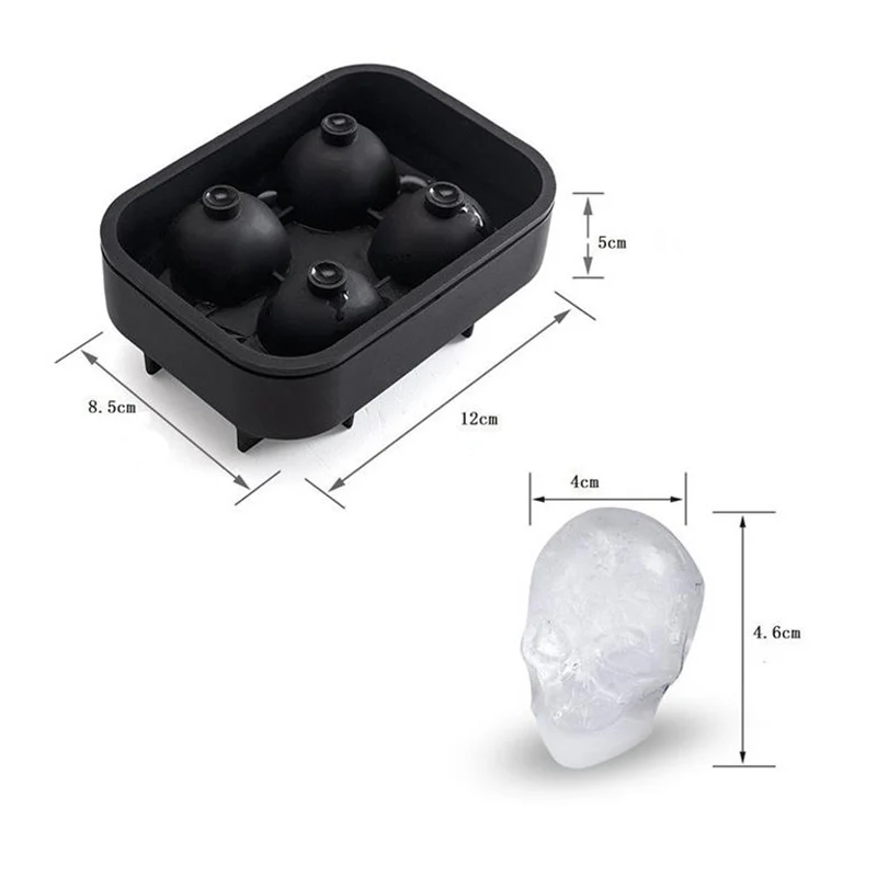 1 шт. формователь кубиков льда DIY креатив силикагель пистолет пули череп Форма
