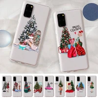 merry christmas girls clear phone case for samsung a10 20 30 50s 70 51 52 71 4g 12 31 note 20 ultra