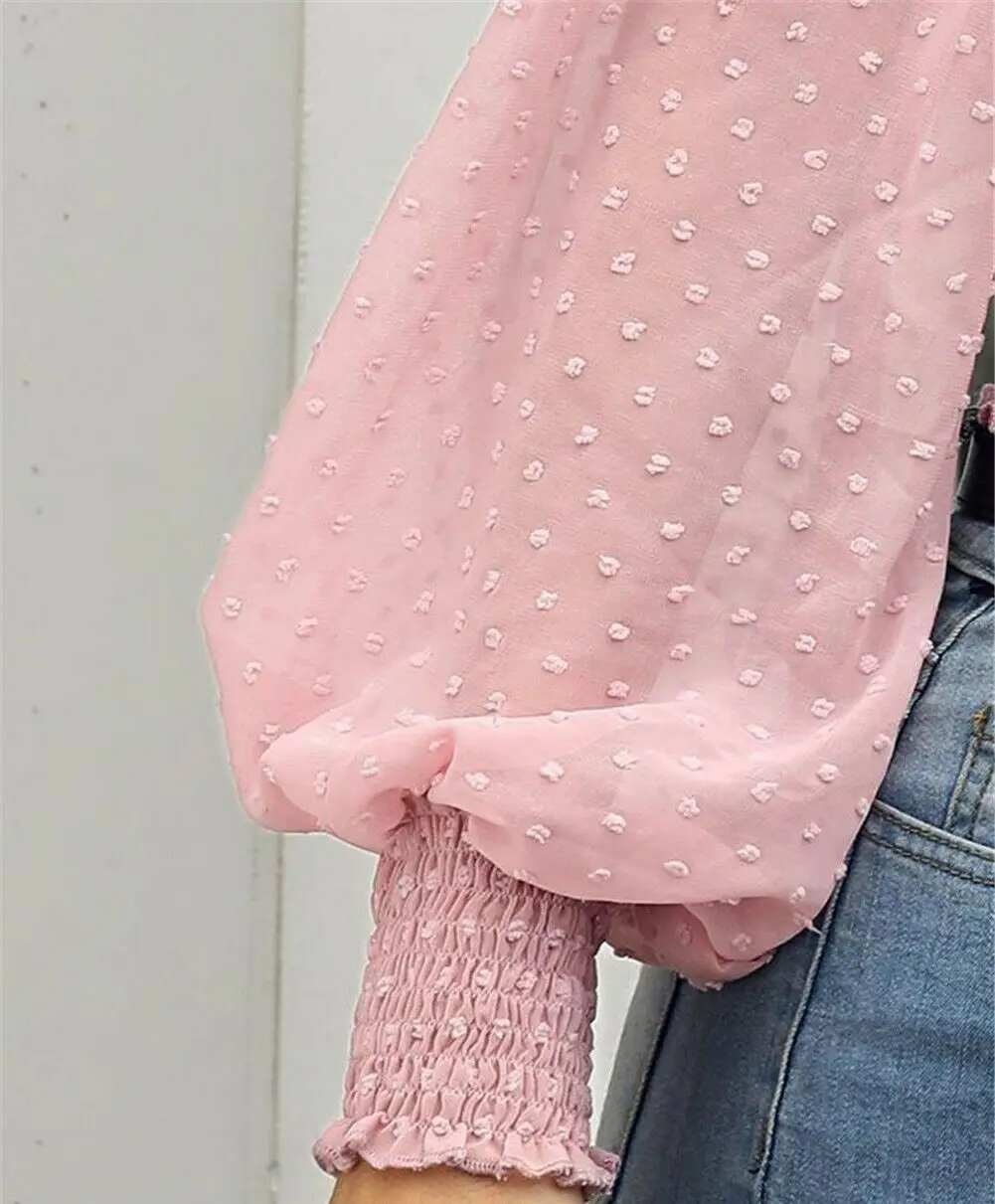 Популярные осенние шифоновые рубашки с открытыми плечами топ женская рубашка