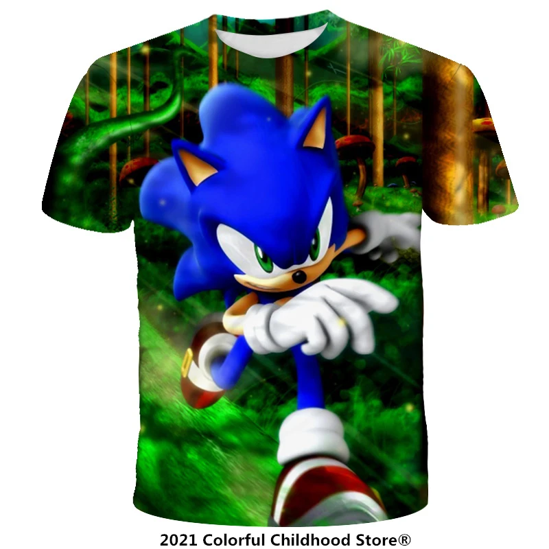 

Sonic Kids Harajuku Kawaii Knitted T-shirt Funny Animal Pattern 3D Boys and Girls Kids T-shirt Cute Cartoon Print Casual Clothes