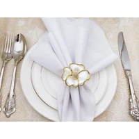 6pcs beige pearl flower napkin ring wedding towel rings dinner table napkin holder napkin button party supplies table decoration