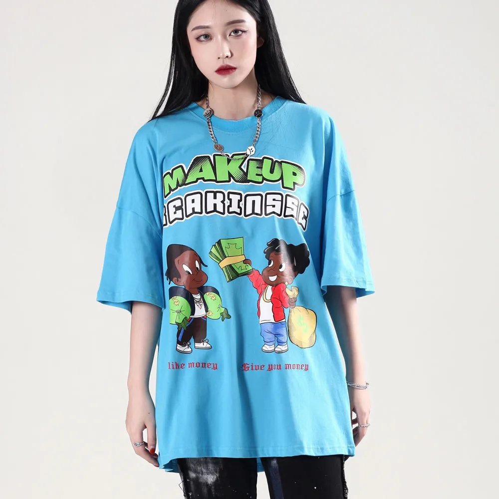 

LINDSEY SEADER Men's T-shirt Hip Hop Oversized Print 2021 Casual Harajuku Streetwear Summer Short Sleeve cotton Tops Tee Tshirt