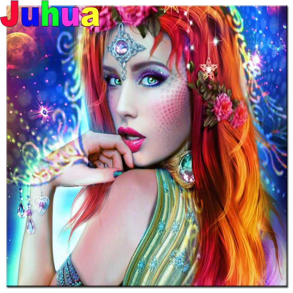 

5d diy алмазная живопись Сказочные цветы девушка вышивка крестом Алмазная вышивка Алмазная мозаика картина Стразы полностью круглая