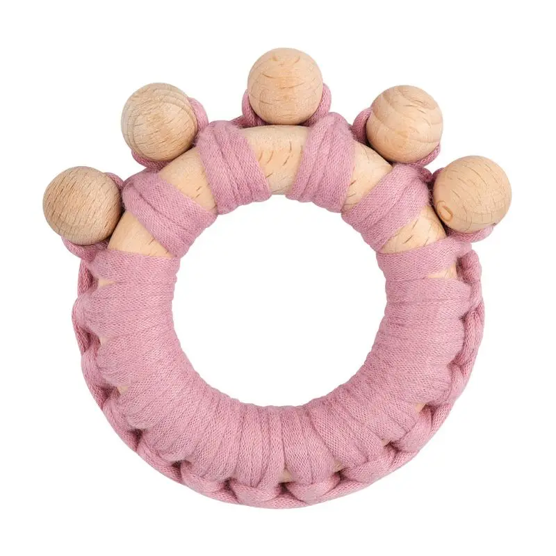 

Infant Wooden Teether Food Grade Wooden Teething Sensory Activity Teether Rattle C6UF