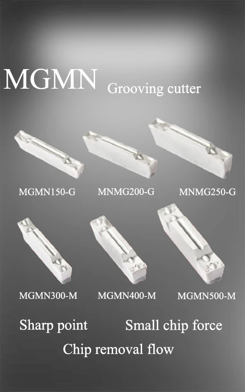 

MGMN150 / 200 / 250-G/ 300-M M02 Aluminum Copper Grooving Tool Carbide Turning Tools CNC Aluminium Insert 10PCS