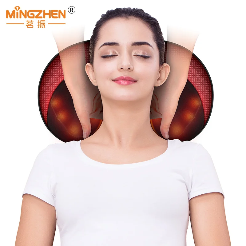 

MZ Electric Cervical Shiatsu Massage Pillow Dual Use Car Home Heating Kneading Neck and Back Massager Cushion For Body