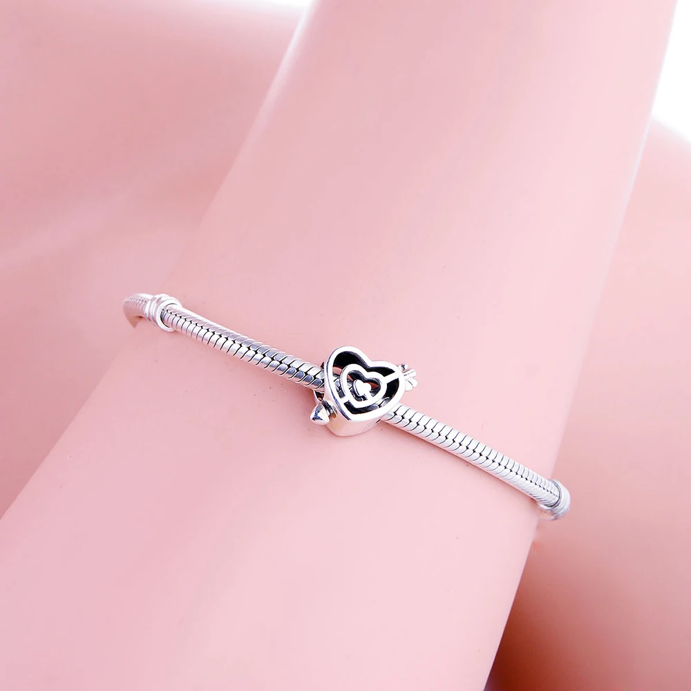 Новинка 2019 серебряные бусины 925 пробы браслет на День святого Валентина с