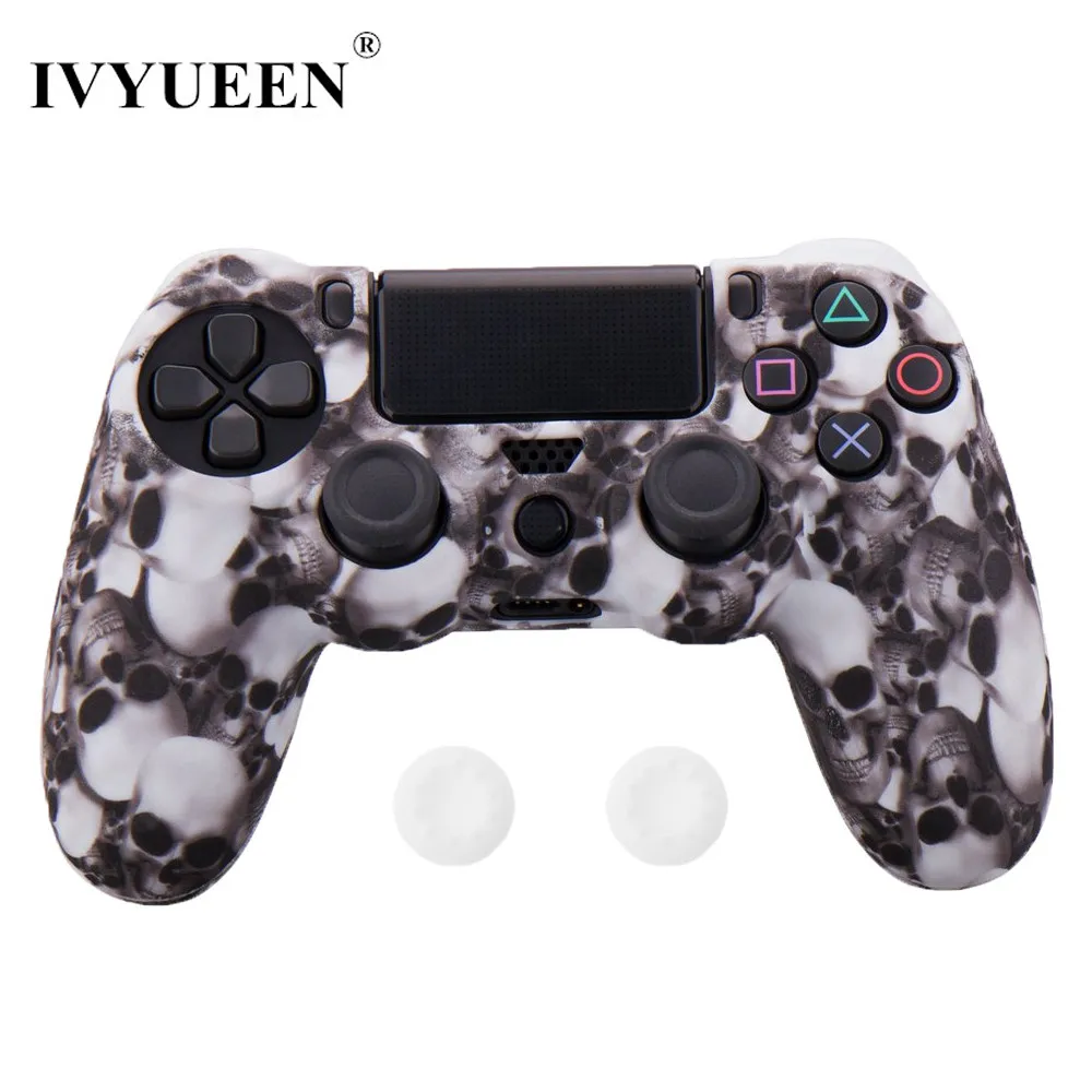 IVYUEEN 44 цвета силиконовый Камуфляжный защитный чехол для sony Dualshock 4 PS4 DS4 Pro тонкий контроллер ручки джойстик колпачки