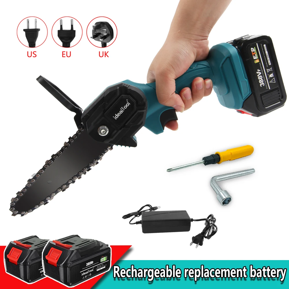 

6 Inch Mini Electric Chainsaw Electric Pruning Saw Cordless Garden Tree Logging Trimming Saw Tools For Makita 18V Battery