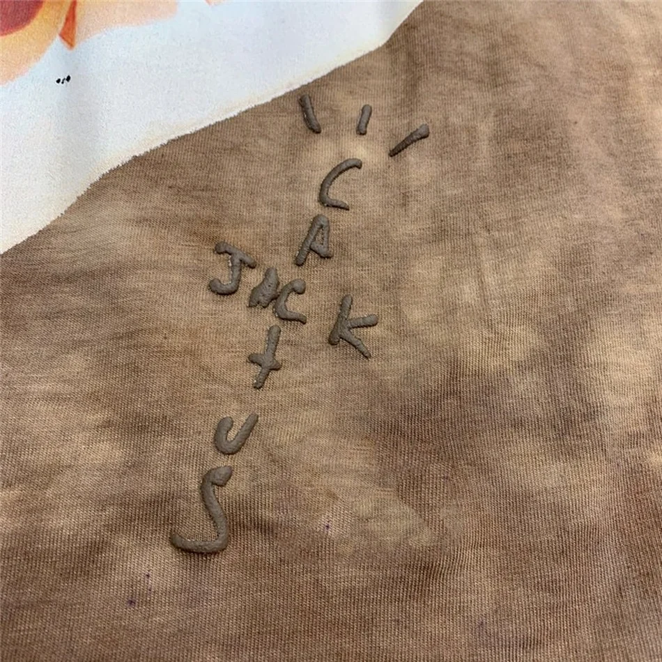 Вареная ткань принтом Трэвиса Скотта кактус Джек CPFM Грааль футболка для мужчин и