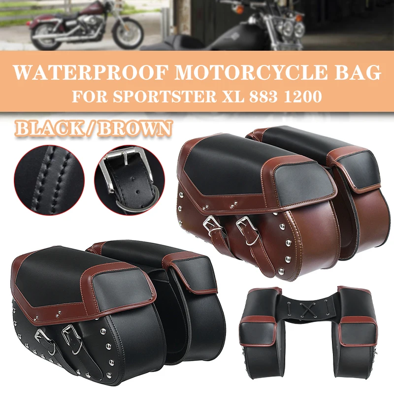 

1Pair Universal PU Leather Motorcycle Saddle Bags Side Storage Luggage Tool Pouch Saddlebag For Honda/Yamaha/Suzuki