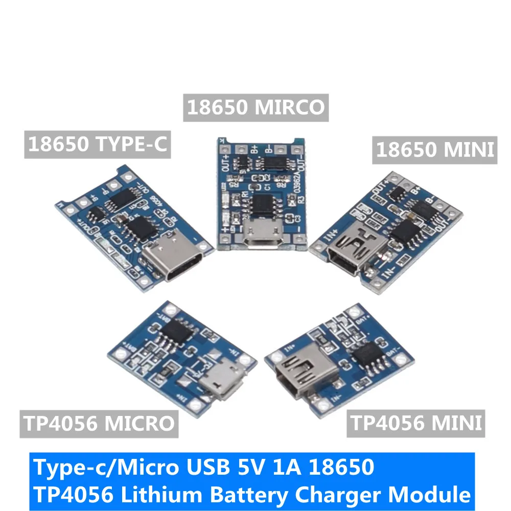 1 шт. USB type-c/Micro 5V 1A 18650 TP4056 модуль зарядного устройства литиевой батареи зарядная
