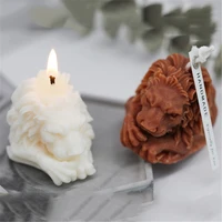 3d lion candle mold resin crafts handmade lion candle silicone molds diy soap aromatherapy decoration fondant cake baking mould