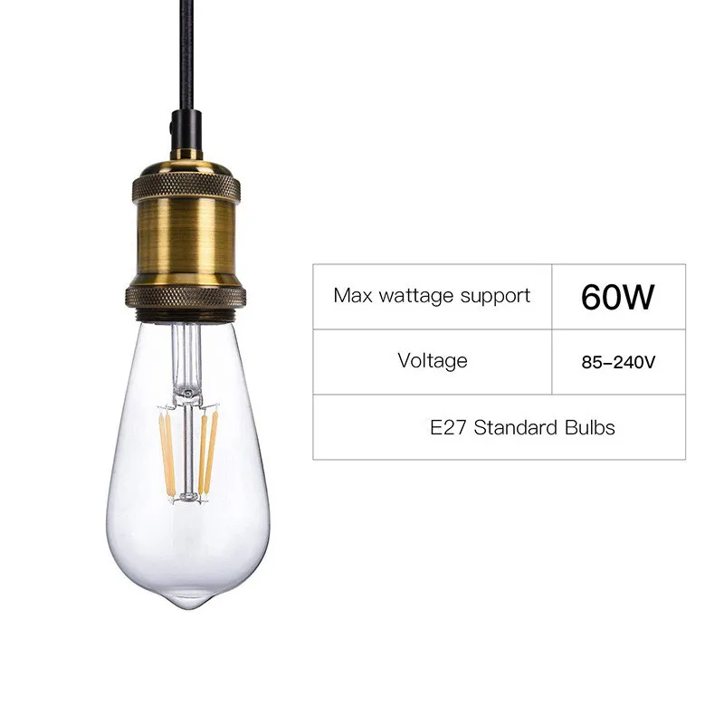 

JY Iron Art Lamp Pendant Lights E27 Lamp Holder 110V 220V LED Lights Incandescent Vintage Retro Edison Bulb Decor Lamp Holder
