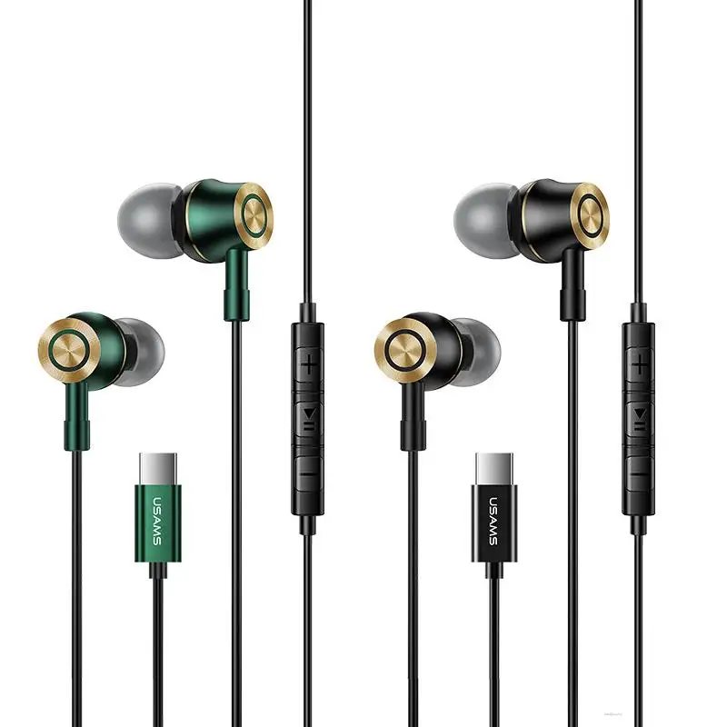 

USAMS Digital Signal Type-C Headphone Metal In-ear Wire Control Headphone