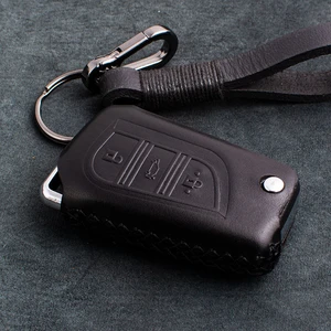 1 Pcs Genuine Leather  Car Key Case Cover Keyfob Protect Shell For Toyota COROLLA Camry CROWN LEVIN Reiz EZ RAV4 Highlander
