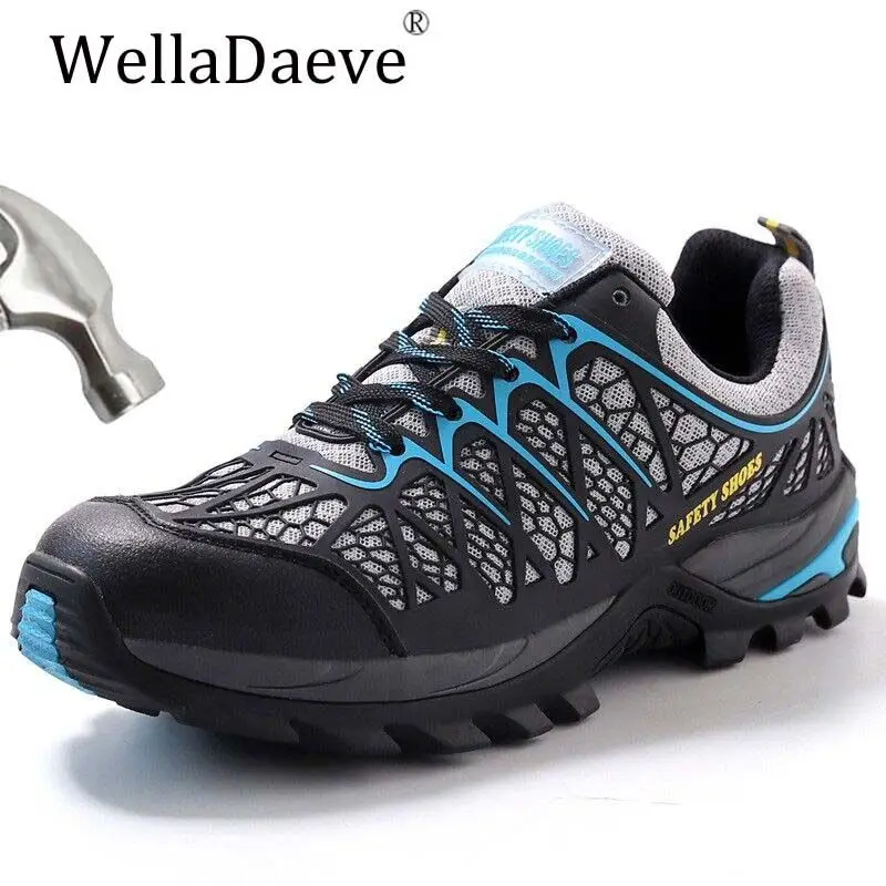 Men's Steel Toe Cap Safety Shoes Light Breathable Outdoor Adventure Sneakers Puncture-proof Work Ankle Boots Protective Footwear | Обувь