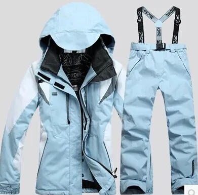 

New Women's Ski Suit Ski Jacket + Pant Scrawl Style Female Snowboarding Set Snowboarding Coat and Trousers Women Ski Suit