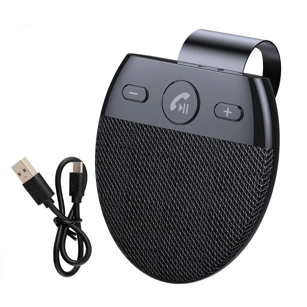 

GPS With USB Cable Car Accessory For Smartphone Sun Visor Portable Music Interior Wireless Speakerphone Compatible