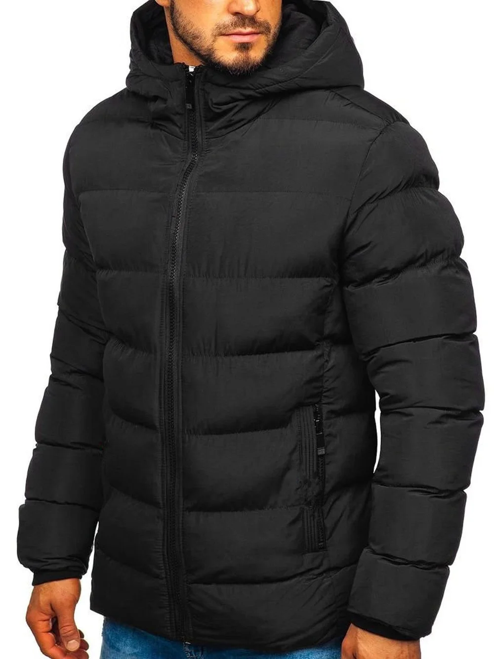 ZOGAA Fashion men's fall/winter hooded bread plus velvet cotton jacket