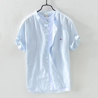 2020 reserva aramy summer style new casual shirt mens breathable 100 pure linen fashion short sleeved mens camiseta