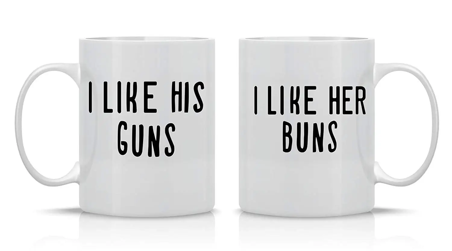 I Like His Guns Her Buns Couples Mug - Funny Couple (2) 11OZ Coffee Mugs For boyfriend and Girlfriend | Дом и сад