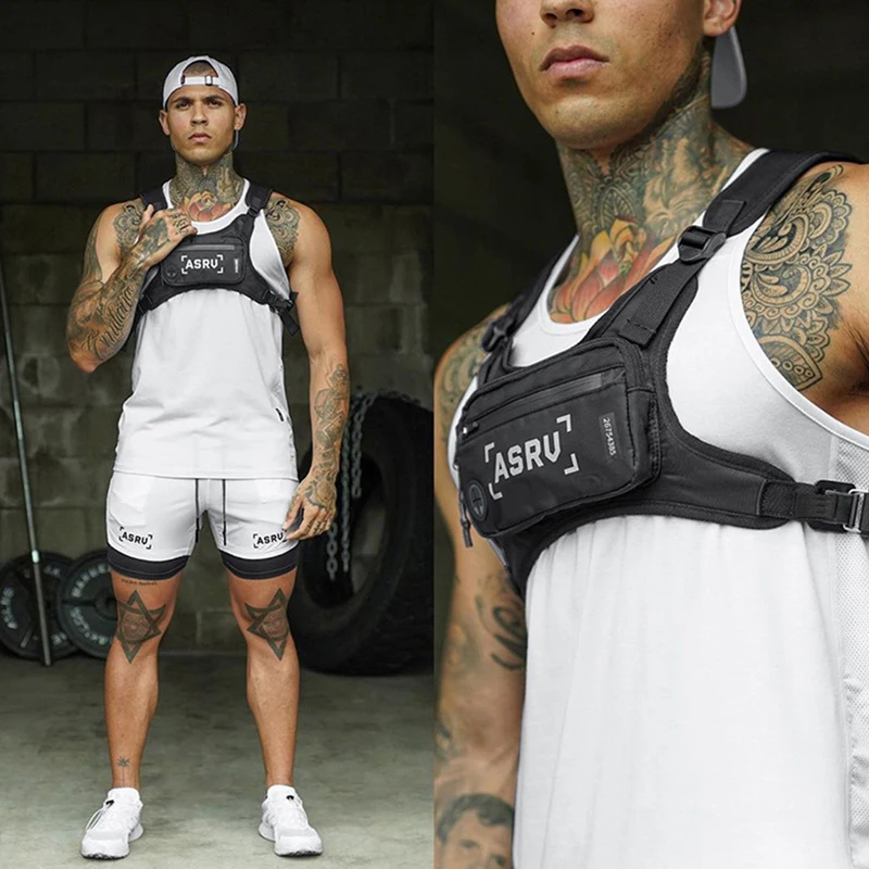 

Fashion Chest Rig Bag Men Hip Hop Streetwear Functional Tactical Mobile Phone Bag Sport Waterproof Reflective Cycling Chest Pack