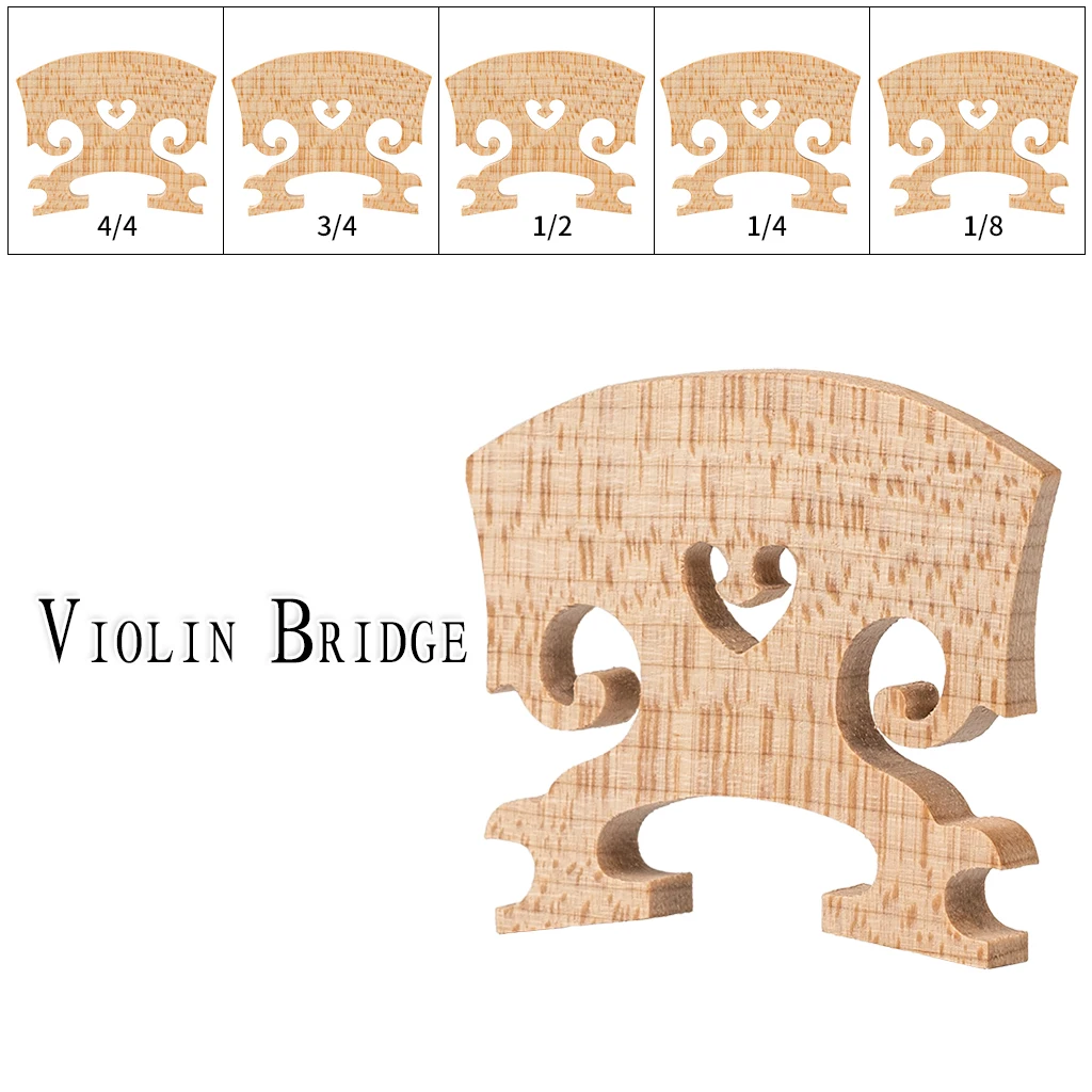 

1PC- High Hardness Timber Maple Violin Bridges 4/4-1/8 Size Wooden Nice Crafted Violin Bridge Musical Instrument Accessories