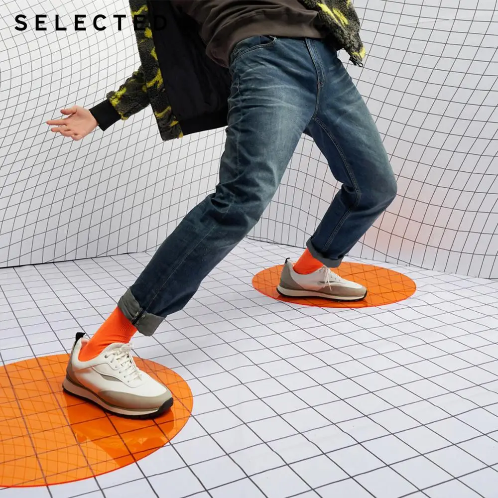 Избранные Новые мужские повседневные джинсы из хлопка с микро эластичным поясом