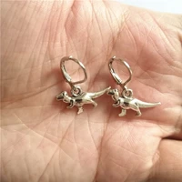 tiny dinosaur leverback earrings tiny dino leverback earrings gothic earrings dangle earrings cool t rex earrings