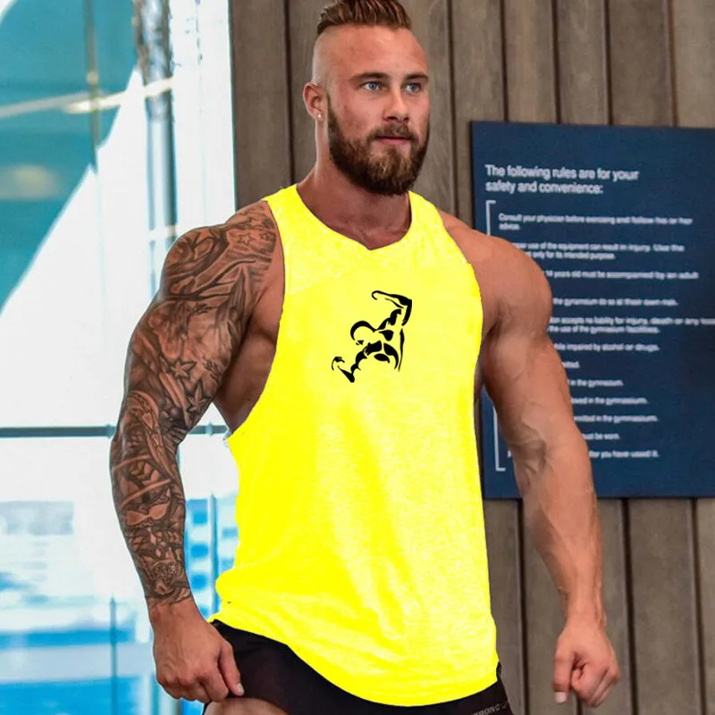 

Workout Brand Vest Bodybuilding Clothing Casual Cotton Gym Tank Tops Men Sleeveless Fashion Fitness Stringer Muscle Undershirt