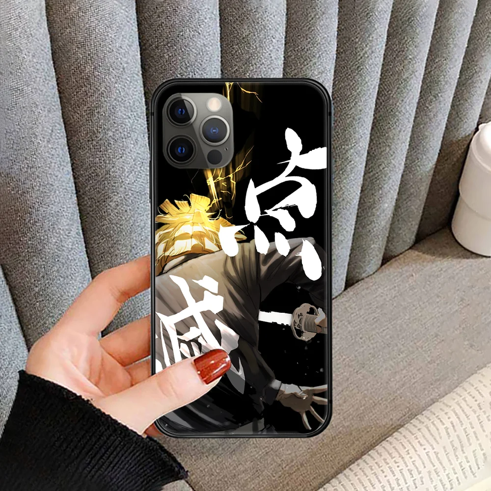 

Anime Demon Slayer Phone Case Cover For Iphone 5 5S 6 6S PLUS 7 8 11 12 Mini X XR XS PRO SE 2020 MAX black Funda Tpu Cell