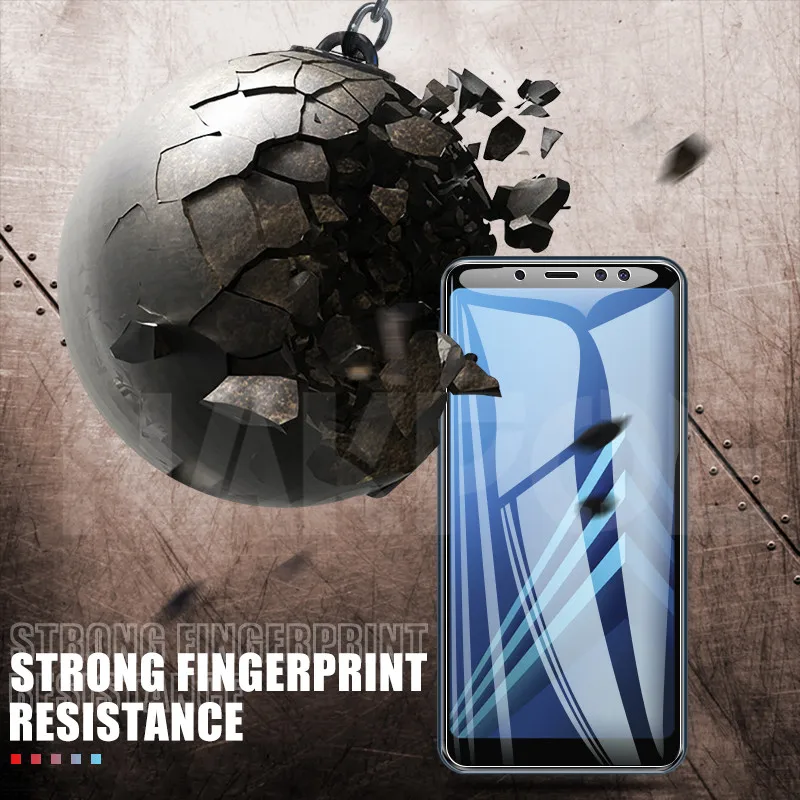 9H Tempered Glass on For Samsung Galaxy A5 A7 A9 J2 J8 2018 Screen Protector A6 A8 J4 J6 Plus 2018 Protective Glass Film Case